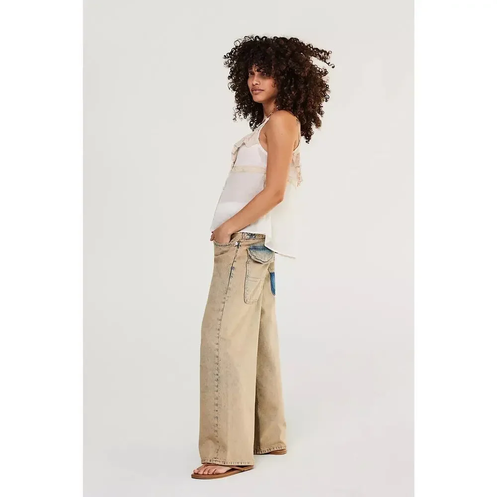 FREE PEOPLE We The Free‎ Waterfalls Bagsy Wide-Leg Jeans Size 30